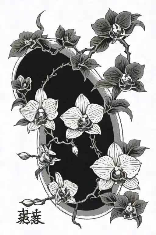 Orchid And Moon Rising