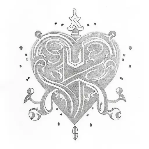 The Initial G With A Key Shaped Like A Heart