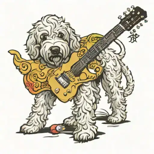 Goldendoodle Playing Guitar