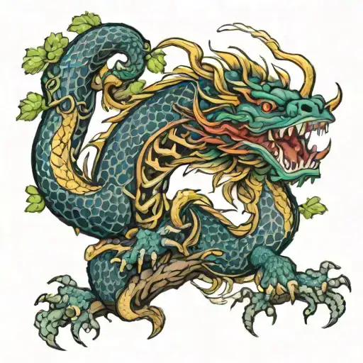 Scaled Beast Wrapped Around Tree