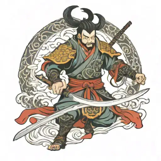 Evil Medieval Warrior Wielding A Sword