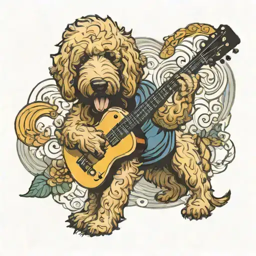 Goldendoodle Playing Guitar