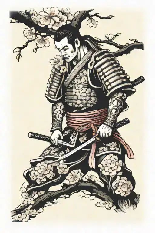 Japanese Samurai Sakura Branch
