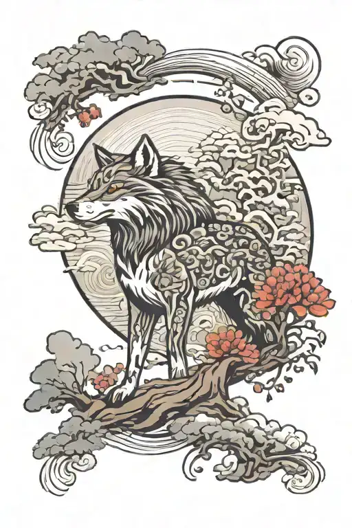 Wolf Landscape Background