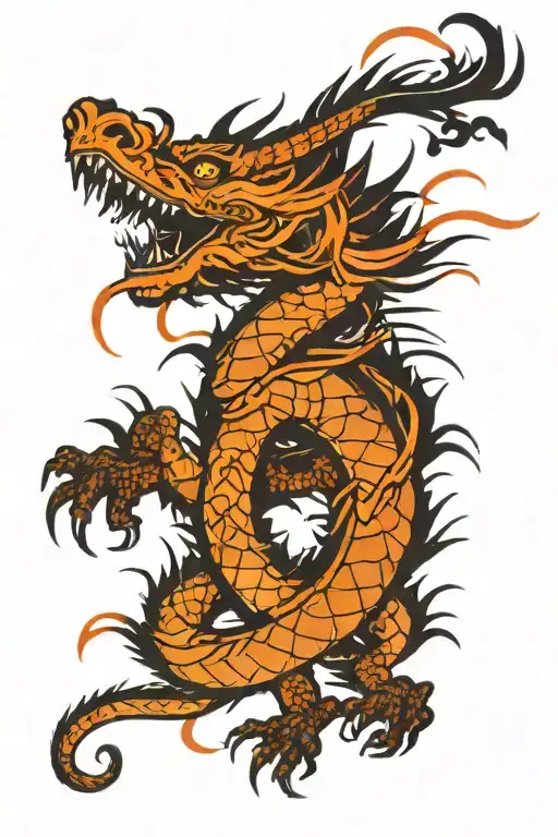 Brush Stroke Dragon Wrapped