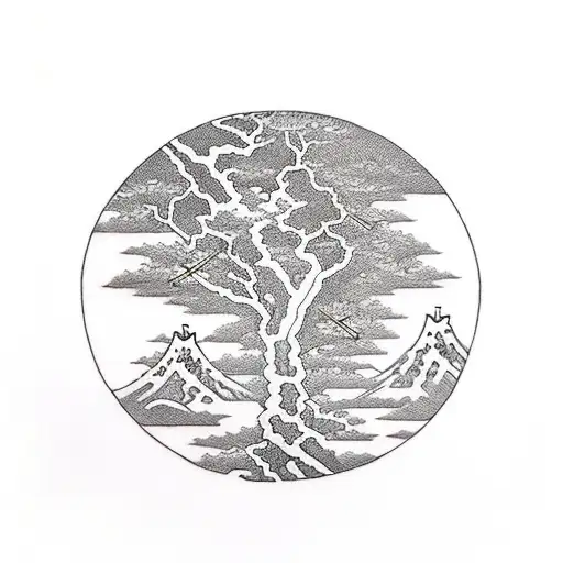 Christian Cross In Nature With Trees And Water And Fauna