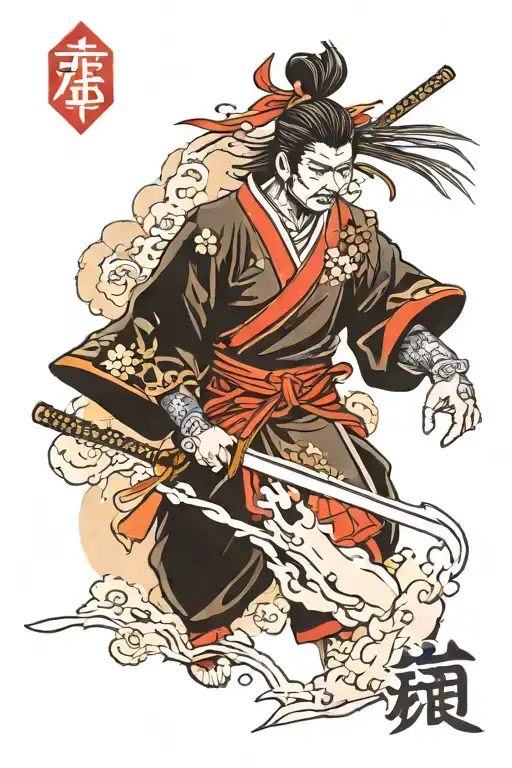 Samurai Standing Karma Symbol