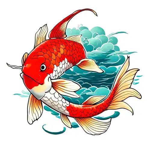 Koi Fish Samurai Warrior Cloud