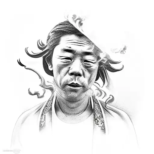 Man Holding A Smoke Bomb On An Old Boat With Marseille And The Good Mother In The Background