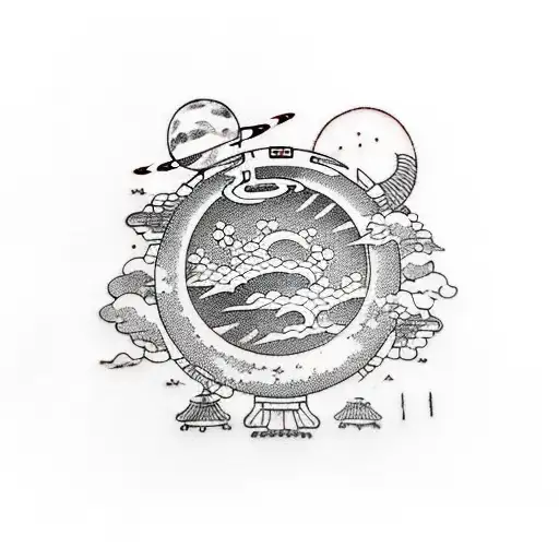 Planet And Astronaut