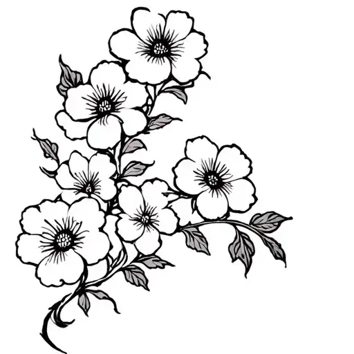 A Vine Of Flowers With A Curve