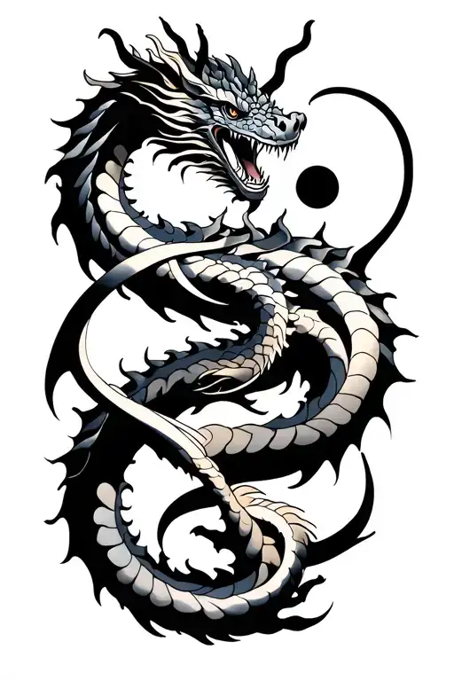 A Dragon Tangled In An Intricate Mc Escher-inspired Optical Illusion