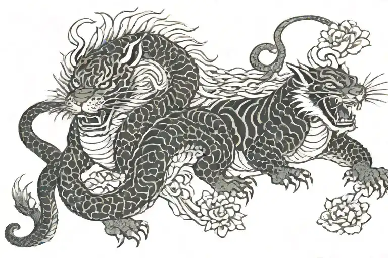 Oriental Dragon And Tiger