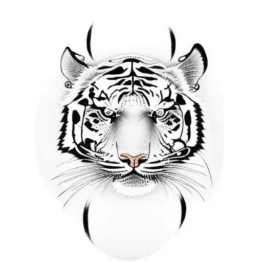 Crane With Tiger And Sakura