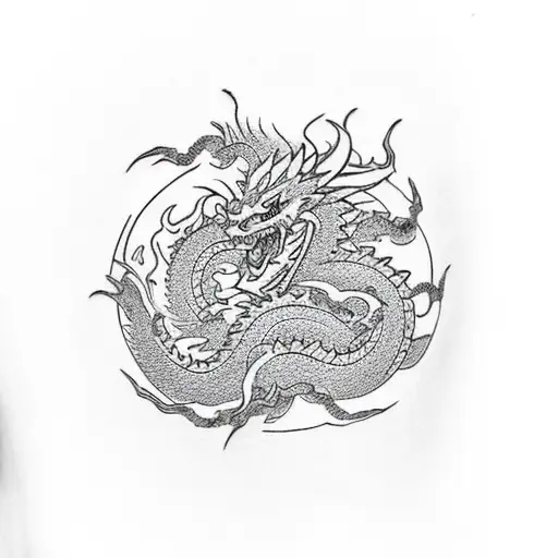 A Fierce Battle Between Son Goku And A Dragon