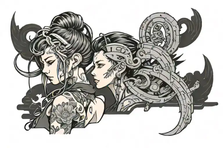 Cyberpunk Anime Girl Side Profile