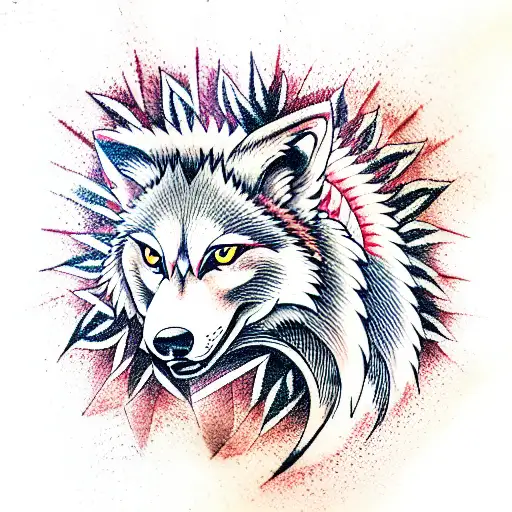 A Wolf Stands On A Peak