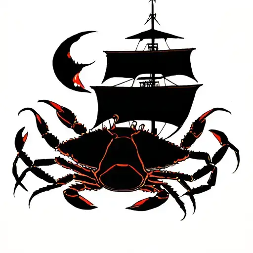 Subject Ship With Crab And Cephal In The Background