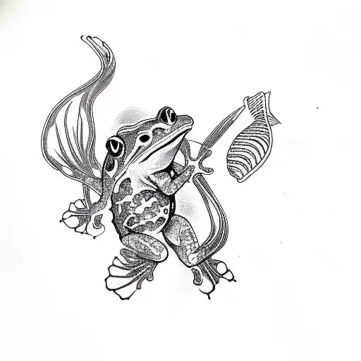 A Frog Riding A Fish