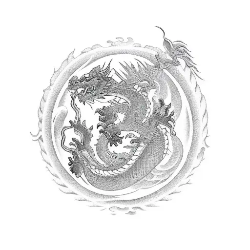 Pixiu With Fire Chinese Symbol Dragon