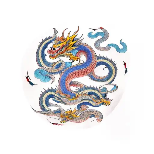 Dragon Demon Colour Snake Sun And Moon