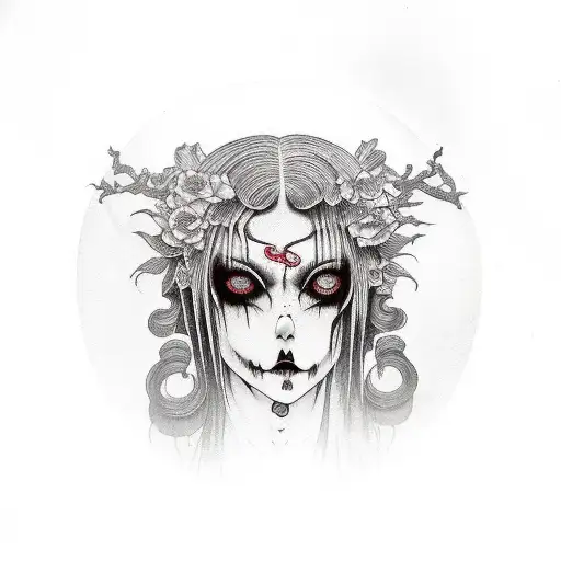 Old Creepy Goth Doll Full Body