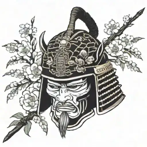 Samurai Helm Sakura Blossom Tree