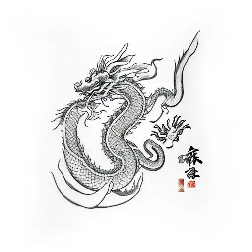 Chinese Dragon And Rabbit In Love