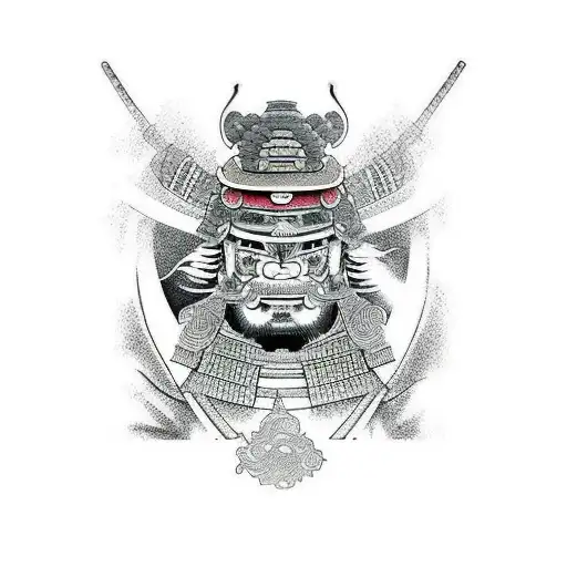 Samurai With Japanese Building