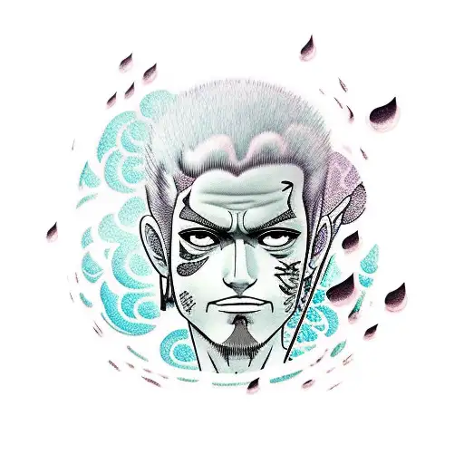 Zoro Under Blossom Trees In The Rain