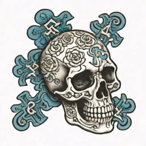 Autism Puzzle Pieces Skull With Words Let Them