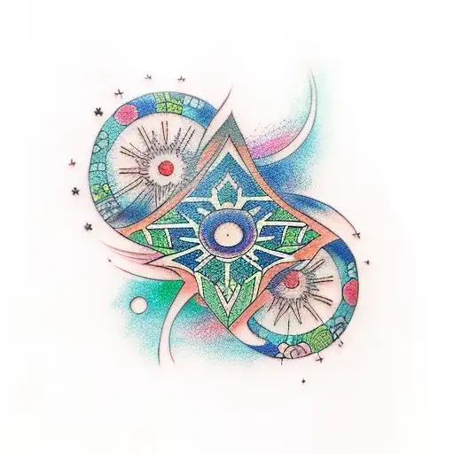 Stars Tattoo With Color