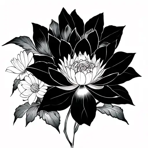 Lotus And Chrysanthemum And Narcissus Flowers