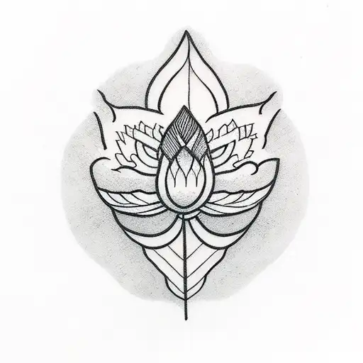 Feather With Small Lotus