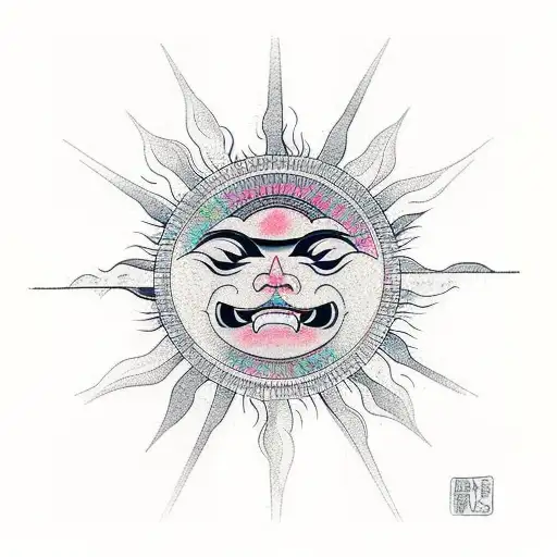 A Vibrant And Playful Sun Rising Over Crashing Waves