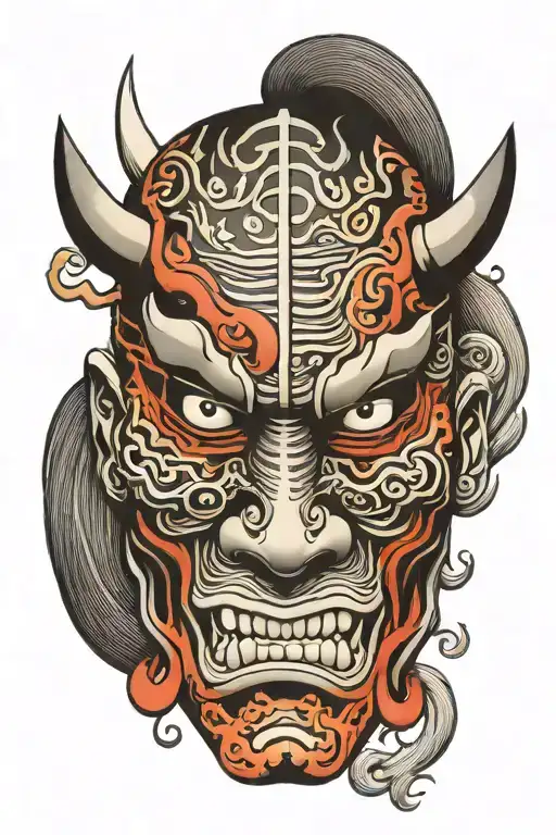 Samurai Mask Split Oni Mask