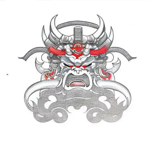 Oni Masks And Samurai