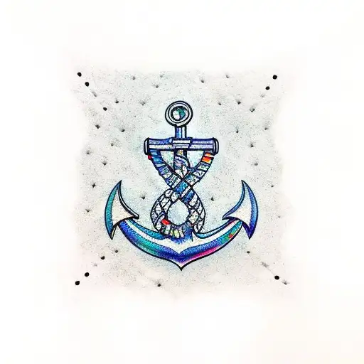 Anchor With Diamonds And Watch