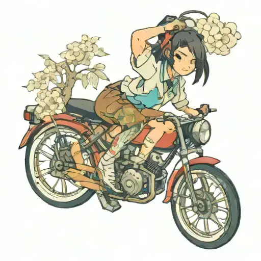 Cycling Female Anime Character