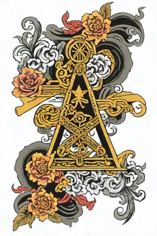 Masonic Square & Caduceus Symbol Combined