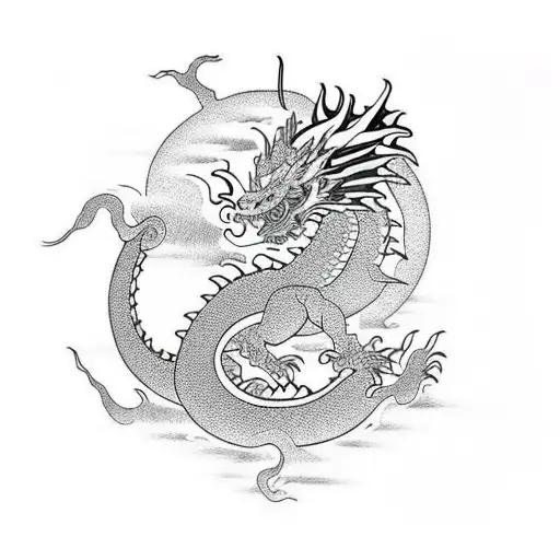 Japanees Dragon On The Top Left Coner Of My Back