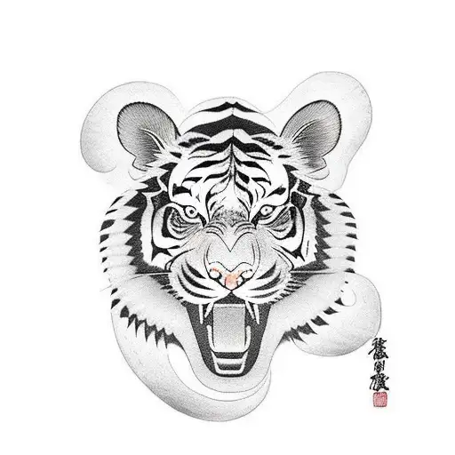 Japanese Tiger Tattoo With Meaningful Scripture