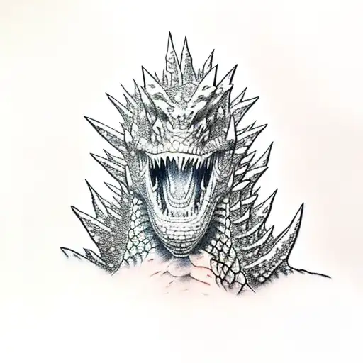 Godzilla Shooting Ray From Mouth