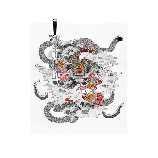 Arm Sleeve With Samurai