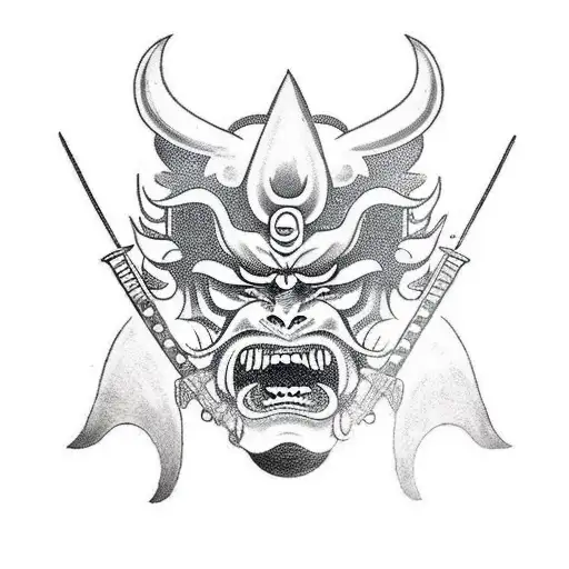 Oni Mask With Sword