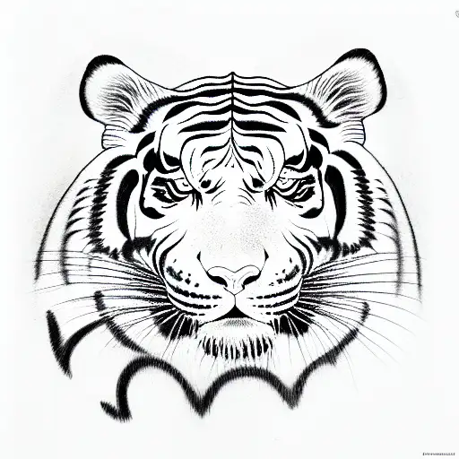 Black And White Tiger From The Side