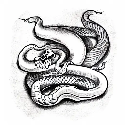 A Snake Wrapping Around The Arm Of A Sexy Succubus Holding A Skull And An Apple