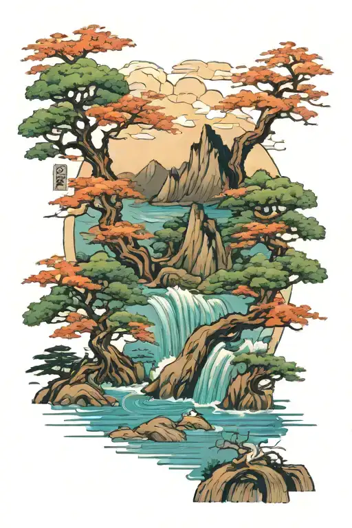 Landscape With Water And Trees