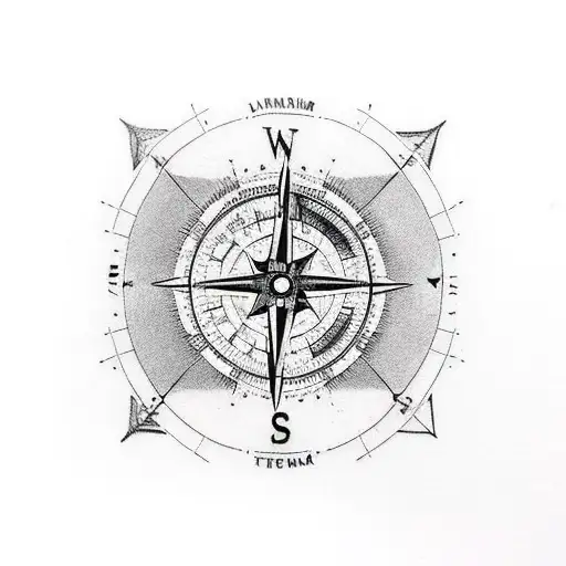 Combine A Vintage Camera With A Compass And A World Map As A Vertical Line