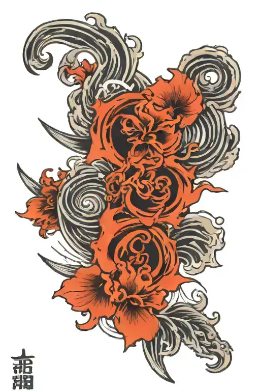 Sagittarius And Pisces Leg Tattoo Design